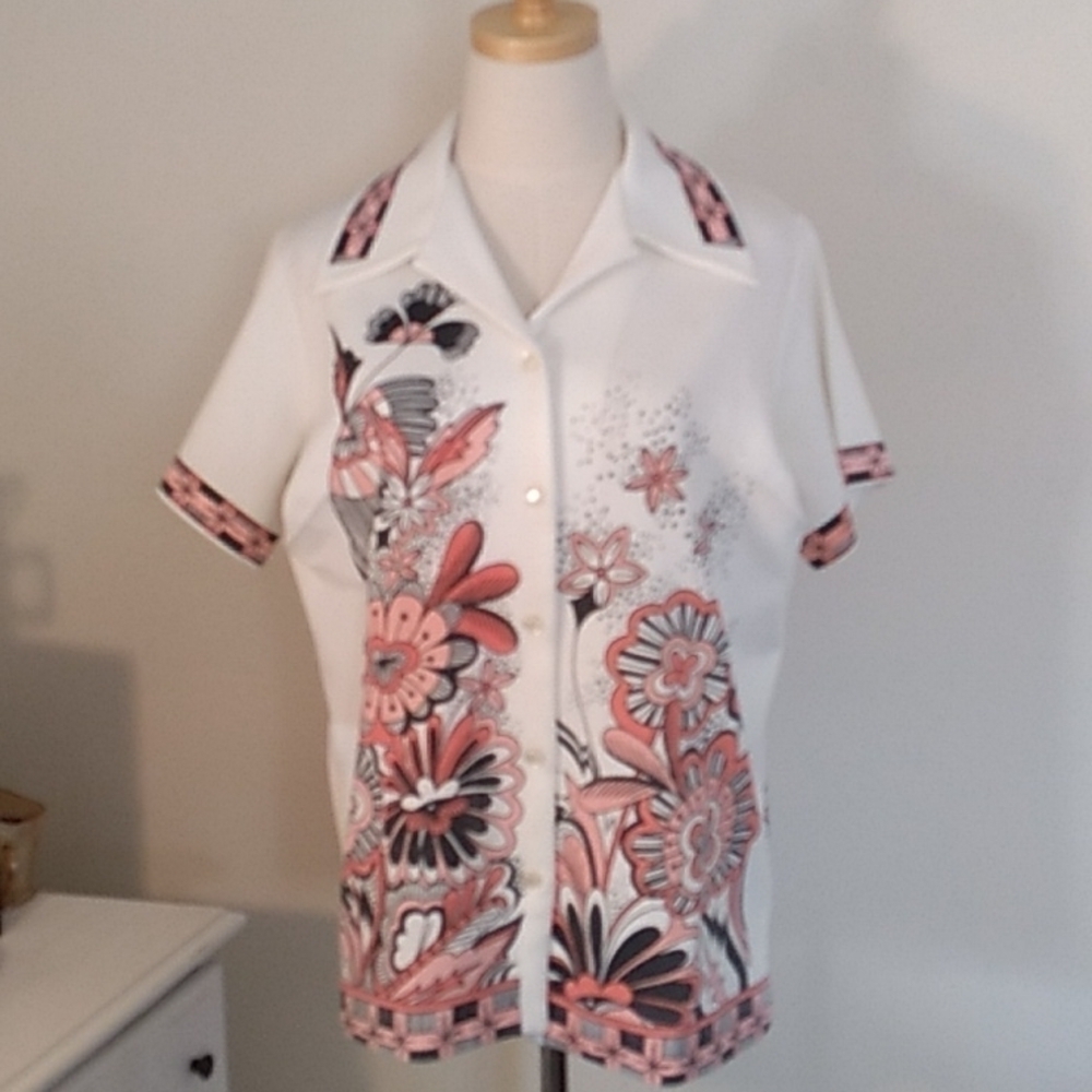 Vintage 1970s J.C.Penney Fashions big collar polyester blouse 👚